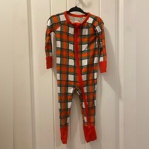 Kiki and Lulu Christmas plaid bamboo convertible zippy 6-12